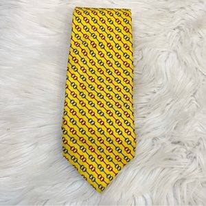 Brooks Brothers Yellow with Red & Blue Horse Bit Print 100% Silk Men’s Tie